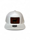 WHITE SNAPBACK WITH BROWN PATCH